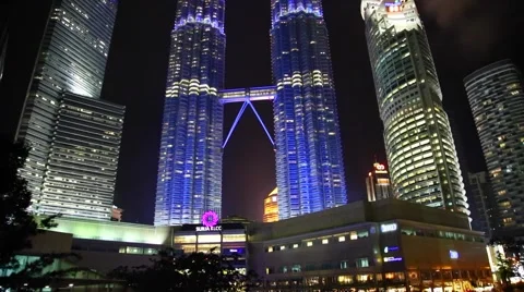 Petronas Towers at night Stock Footage 44124686