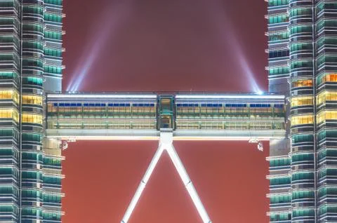 Petronas towers peak Stock Photos