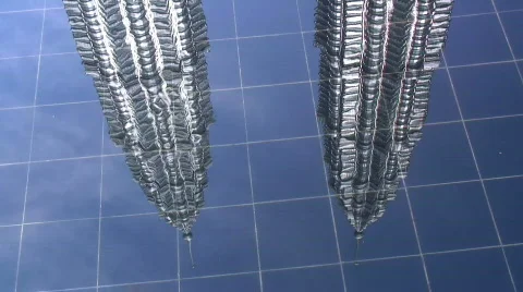 Petronas Towers reflection Stock Footage 303525