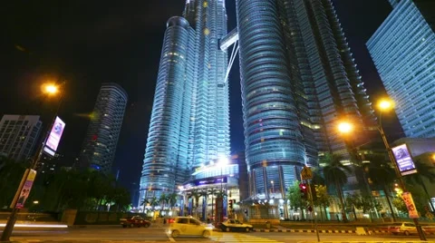 Petronas towers. Timelapse in motion Stock Footage 11044878