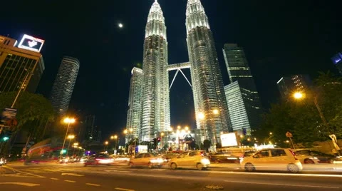 Petronas towers. Timelapse in motion Stock Footage 11087943