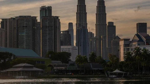 Petronas Twin Tower Time Lapse, Kual Lumpur, Malaysia Video stock 122278516