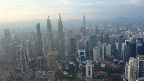 Petronas twin tower while sunrise Video stock 97065389