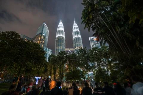 Petronas twin towers at night - Malaysia (Kualalumpur) Stock Photos