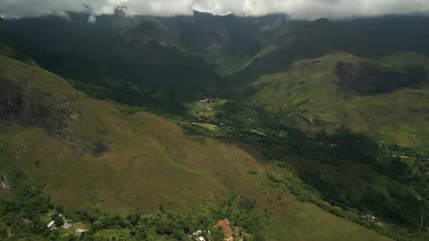 Petrópolis, Brazil. Atlantic Forest vegetated mountain ranges. High altitude Stock Footage 342772045