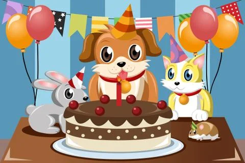 Pets birthday Illustrazione stock