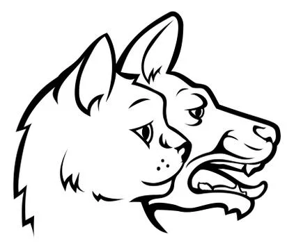 Pets Cat and Dog Faces Icon Concept Illustrazione stock