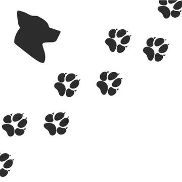 Pets design over white background. Silhouette dog. Vector Stock Illustration