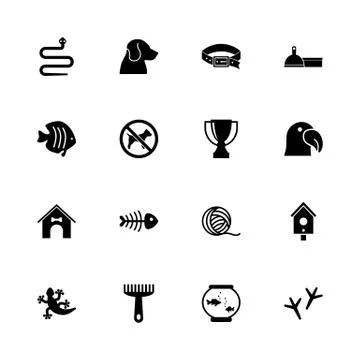 Pets - Flat Vector Icons Stock Illustration