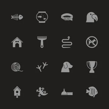Pets - Flat Vector Icons Stock Illustration