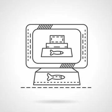 Pets food flat line vector icon Stock Illustration
