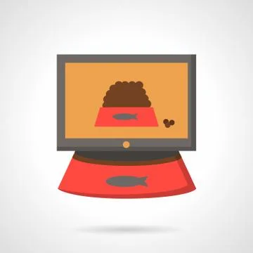 Pets food photo flat vector icon Stock Illustration