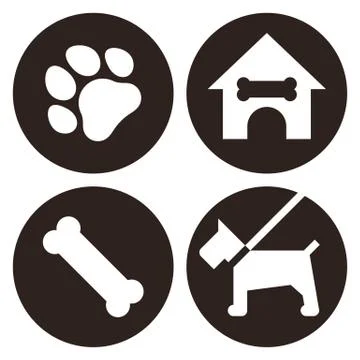 Pets icon set isolated on white background Stock Illustration