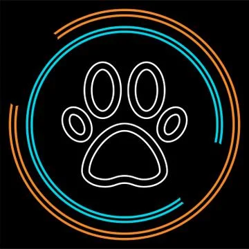 Pets icon, vector paw print - animal illustration, pet symbol Stock Illustration