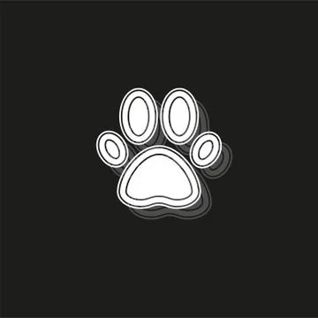 Pets icon, vector paw print - animal illustration, pet symbol Stock Illustration