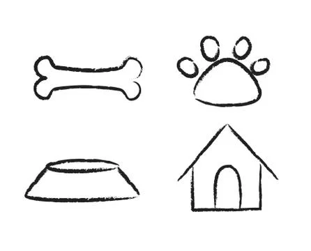 Pets icons over white background. stock hand draw vector illustration Stock Illustration
