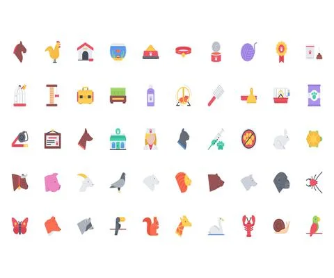 The pets icons pack Stock Illustration