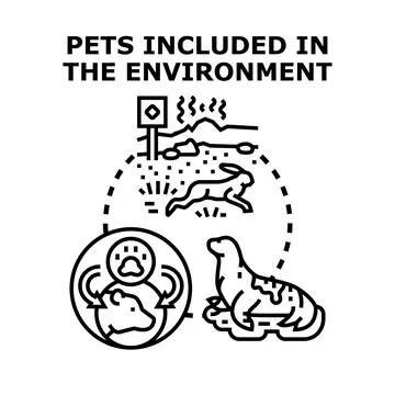 Pets included in environment concept vector illustration Stock-Illustration
