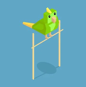 Pets Parrot Icon Isometric 3d Design Stock Illustration
