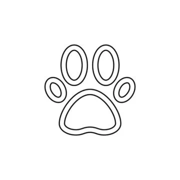 Pets paw print vector icon Stock Illustration