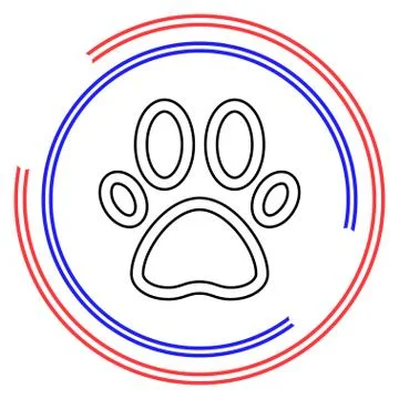 Pets paw print vector icon Stock Illustration