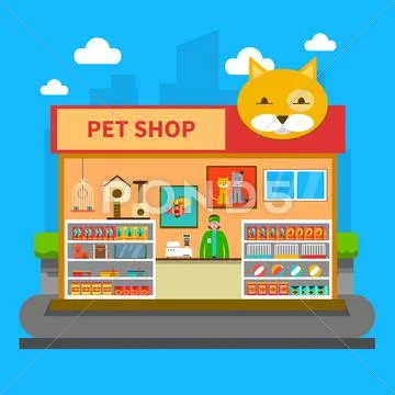 Pets Shop Concept Stock Illustration