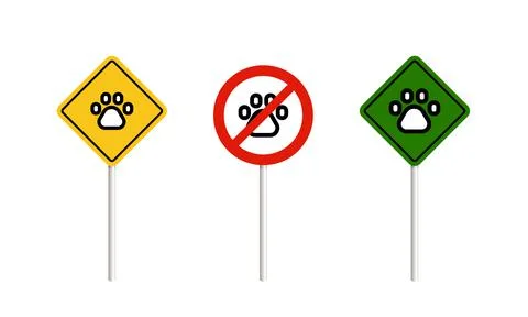 Pets signs set. Please clean up after your pet Stock Illustration