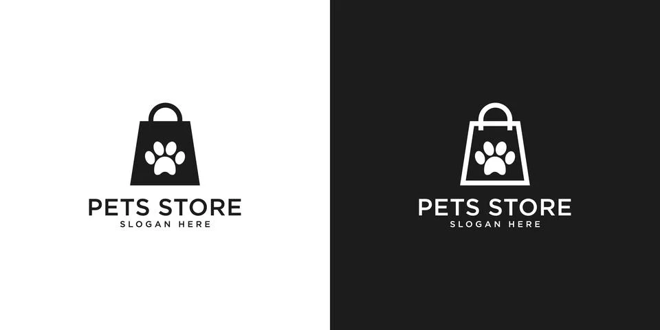 Pets store logo vector design Stock Illustration