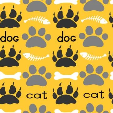 Pets textile pattern. vector seamless. Illustrazione stock