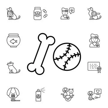Pets, toys flat vector icon in petshop pack Stock Illustration