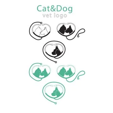 Pets Vector Logo in six variations Stock Illustration