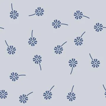 Petunia flower spring glyph vector seamless pattern 스톡 일러스트