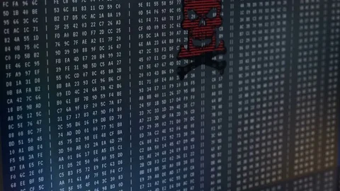 Petya virus message on computer screen, cyberattack, hackers demanding money Stock Footage 77413900