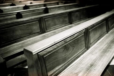Pews Barca BW Stock Photos