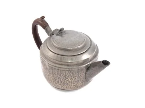 Pewter tea pot. Stock Photos