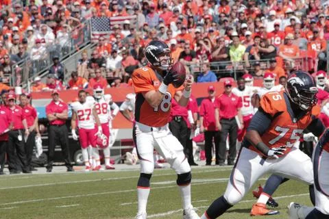 Peyton Manning at Denver Broncos vs KC Chiefs 9/14/2014 Stock Photos