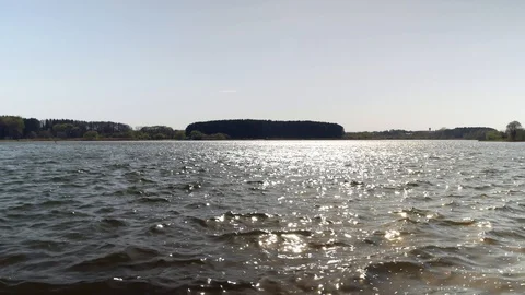 Pezza Lake, waterfront with trees on the shore Stock Footage 107733539