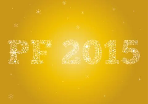 Pf 2015 on gold background Stock Illustration