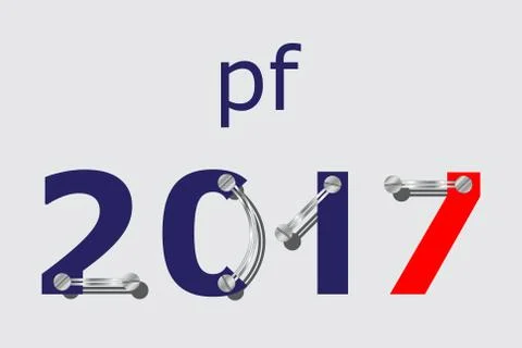 Pf 2017 - blue, red with plates and screws Illustrazione stock