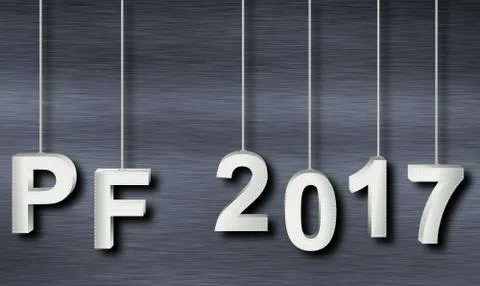 PF 2017 wish with metallic characters Stock Illustration