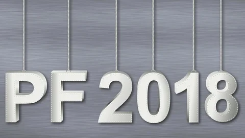 PF 2018 animation with metallic characters Stock Footage 80979065