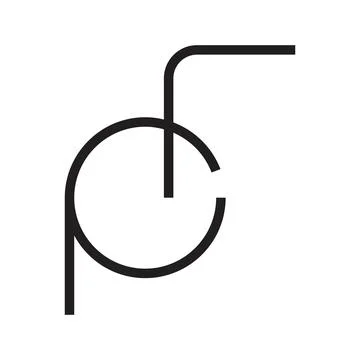 Pf initial letter vector logo Illustrazione stock