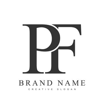 PF trendy logotype template. Initial letter p and f classic font style. Cre.. Stock Illustration