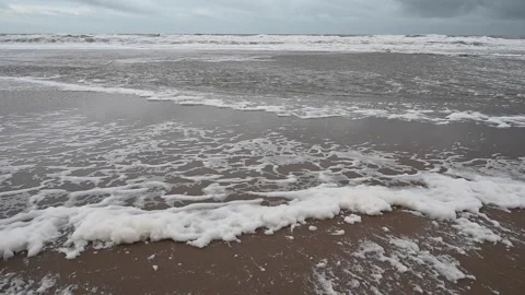 PFAS in Sea foam Stock Footage 259394011