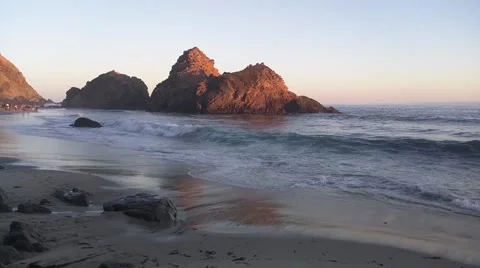 Pfeiffer Beach Close to Sunset Video stock 64821566