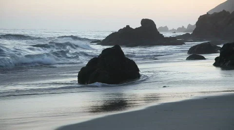 Pfeiffer Beach at dusk Stock Footage 742651