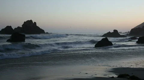 Pfeiffer Beach at dusk Stock Footage 753273