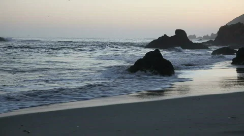 Pfeiffer Beach at dusk Stock Footage 857203