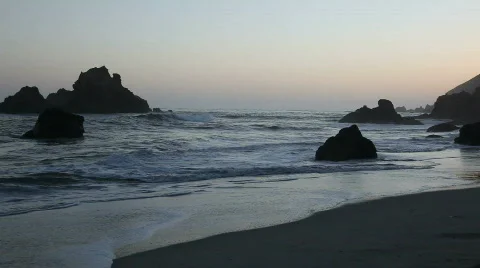 Pfeiffer Beach at dusk Stock Footage 857211