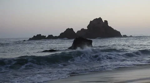 Pfeiffer Beach at dusk Stock Footage 1000791